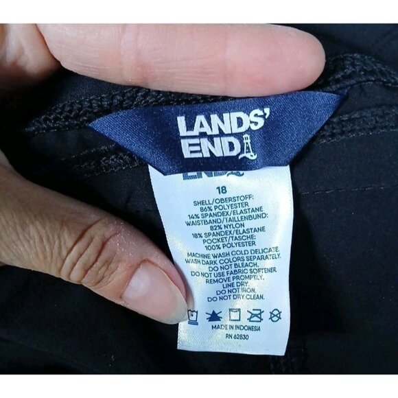 Lands End 9" Swim Board Shorts Size 18 Black No Liner Water Beach Pull On - Picture 5 of 8